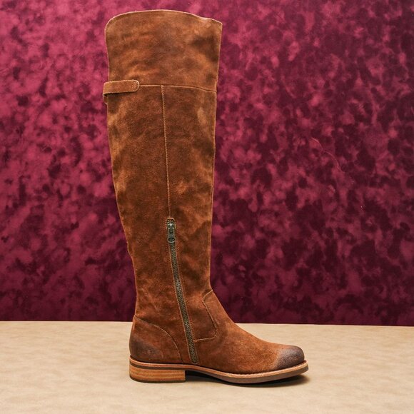 Kork Ease Women Addison OTK Brown Distress Suede Zip Tall Boots sz 8 - Picture 4 of 9